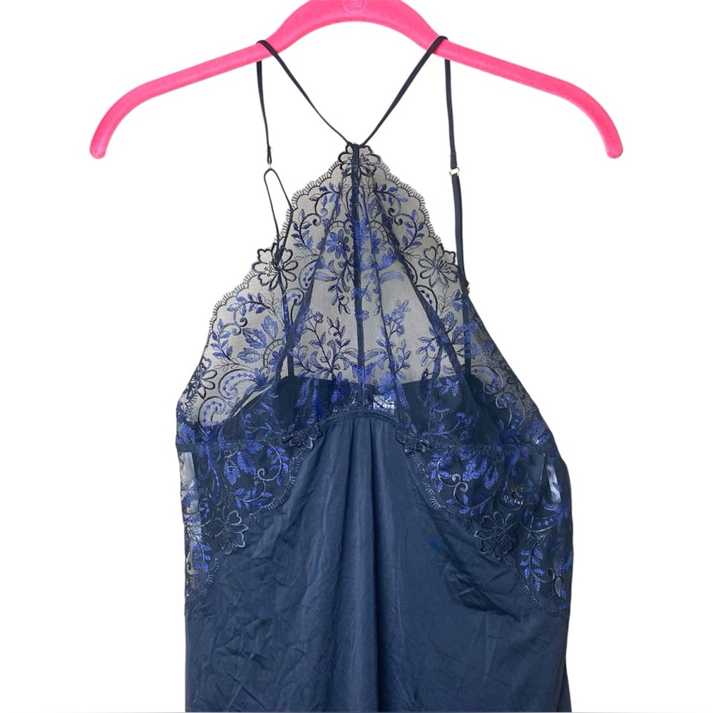 Wacoal Scene Stealer Lace Chemise Black Lingerie Slip Nightgown Boudoir M NWT - Picture 5 of 7
